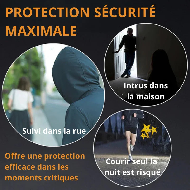 Clé Anti-Agression Électrique (Lampe, Électrochoc, Alarme)